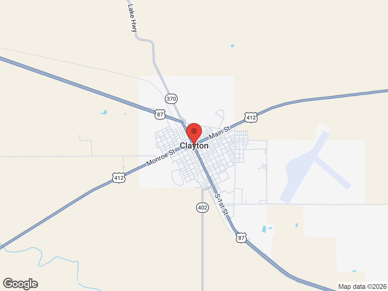 Map of Clayton