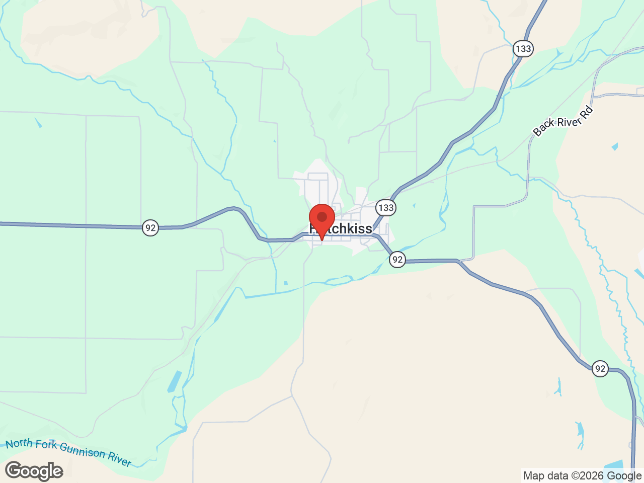 Map showing Hotchkiss, Hotchkiss, CO